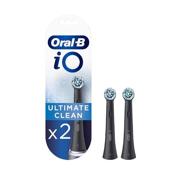 Oral-B iO Ultimate Clean Replacement Brush Heads 2 Pack - Black
