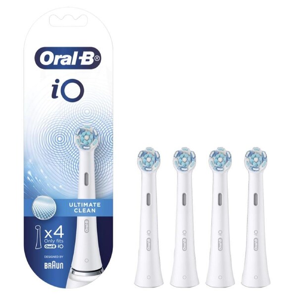 Oral-B iO Ultimate Clean Replacement Brush Heads 4 Pack - White