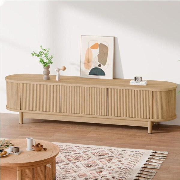 ALFORDSON TV Cabinet Entertainment Unit Stand 160cm Storage Shelf Wood