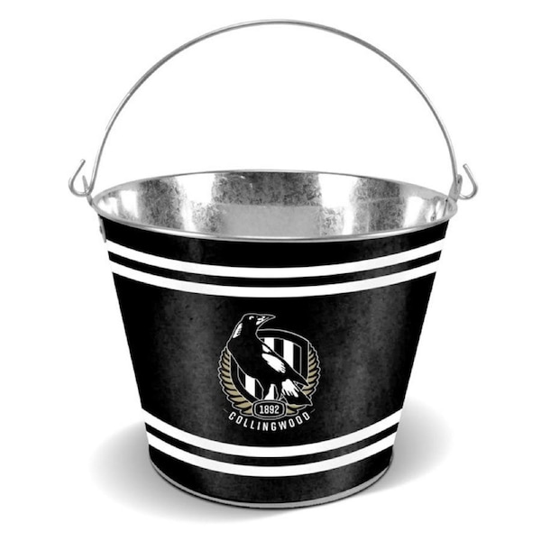 Collingwood Magpies AFL Galvanised Tin Ice Bucket with Handle
