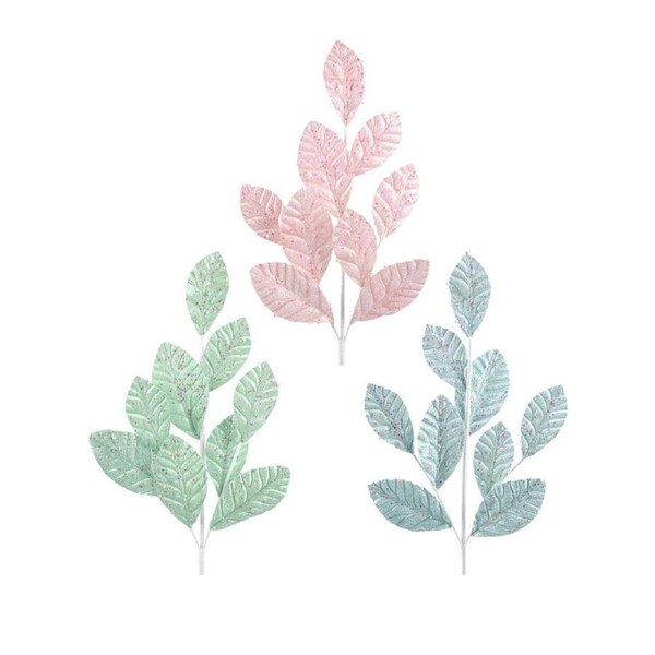 Fairy Floss Leaf Christmas Tree Picks set of 3