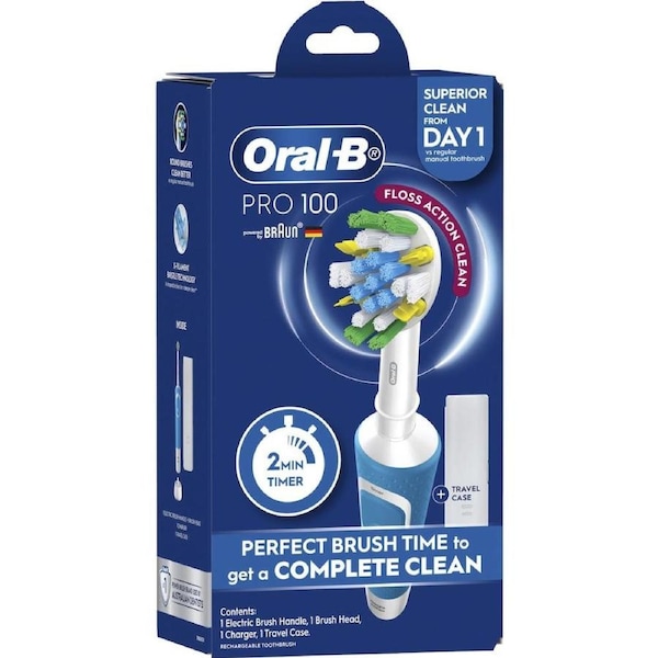 Oral-B Pro 100 Floss Action Clean Blue Electric Toothbrush Each