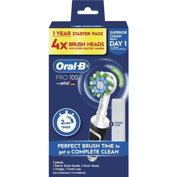Oral-B Pro 100 Deep Clean Electric Toothbrush Starter Kit Each