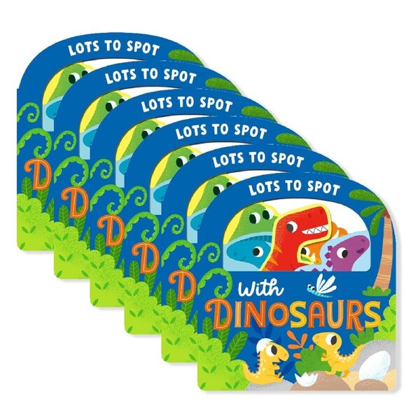 6x Townhouse Lots to Spot Dinosaurs Kids/Toddler Fun Early Learning Book 1y+