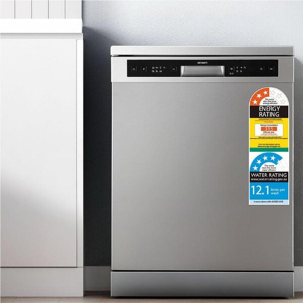 14 Place Settings Devanti 60cm Freestanding Dishwasher Silver