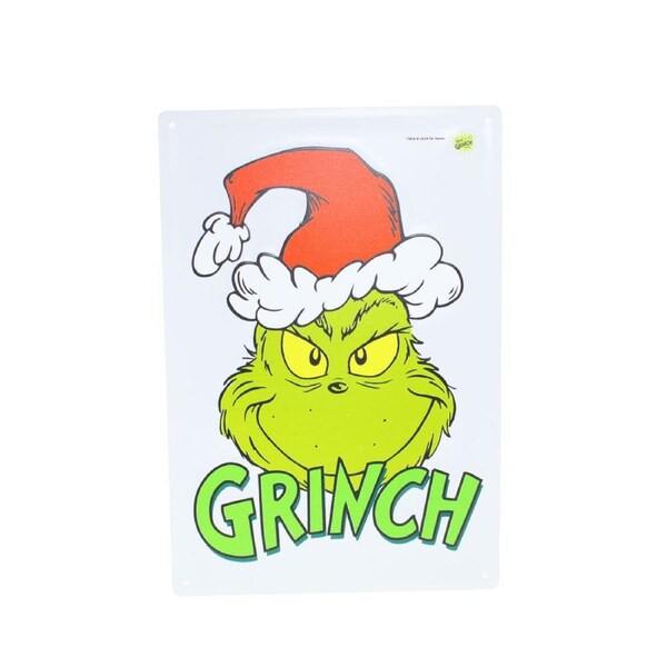 Metal Grinch Sign - Grinch Head (35cm x 24cm)