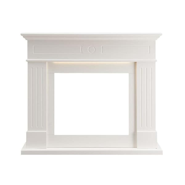 Aura Electric Fireplace Heater White Mantel