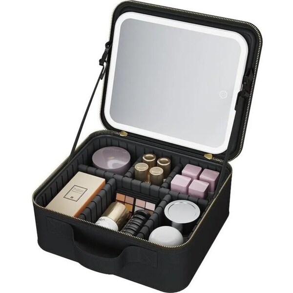 Wellcare Cosmetic Make Up Bag Case with Mirror LED Lights Portable
