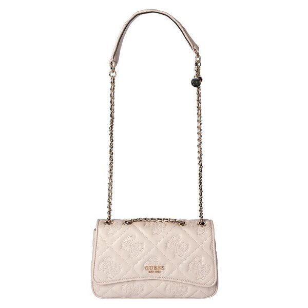 Guess Women's Marieke Convertible Crossbody Flap Bag Light Beige Logo