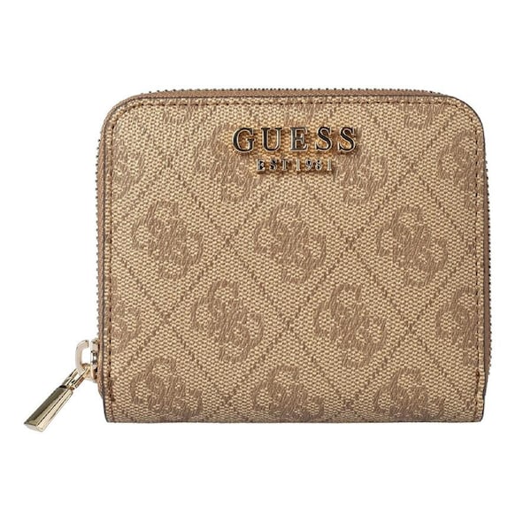 Guess Women's Laurel Small Zip Around Wallet Latte Logo