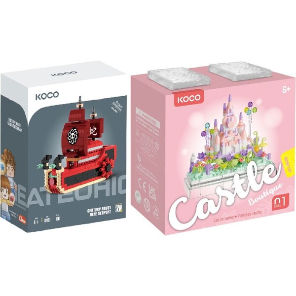 300pc Koco Ship and 414pc Castle Dream Astle Kids/Children Building Toy 6y+