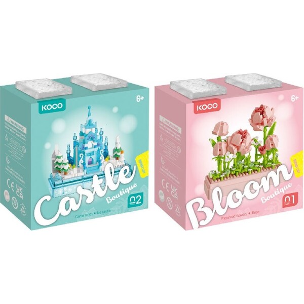 381pc Koco Ice/Snow Castle amd 349pc Preserved Fresh Flower Rose Kids Toy 6y+