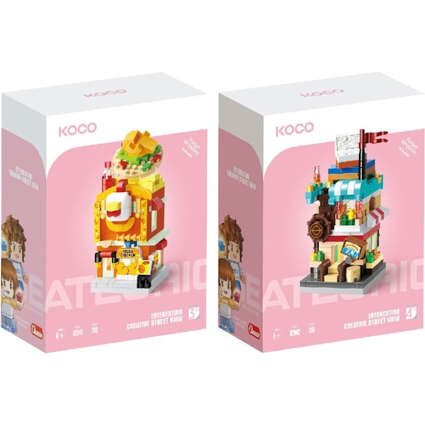 283pc Koco Fried Chicken Restaurant and 280pc Comic Book Store Kids Toy 6y+