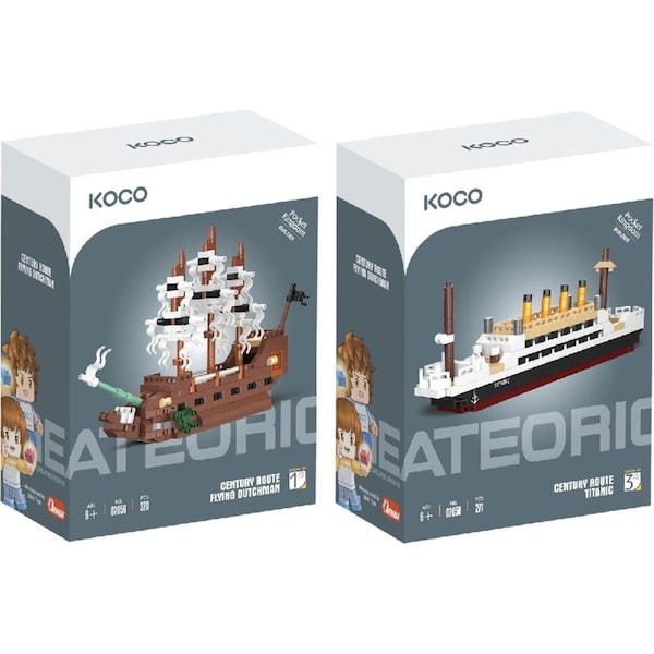 320pc Koco The Flying Dutchman and 271pc Titanic Kids/Children Toy 6y+