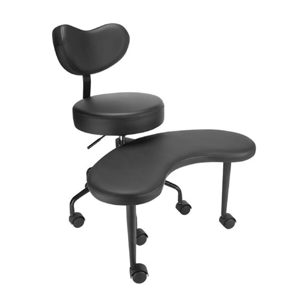 Lauft Cross-Legged Armless Office Ergonomic Chair with Lumbar Support Backrest Adjustable - Black