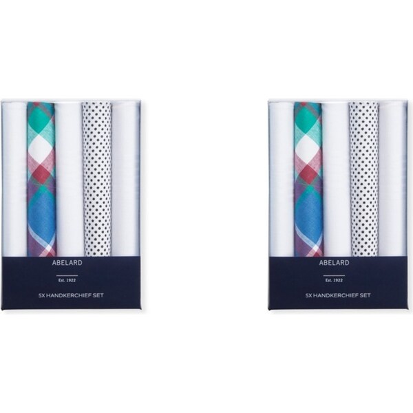 10pc Abelard Classic Mens Fashion Cotton Hankerchief Set Washable Multicoloured