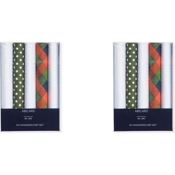 10pc Abelard Classic Mens Fashion Cotton Hankerchief/Hanky Set Washable Green