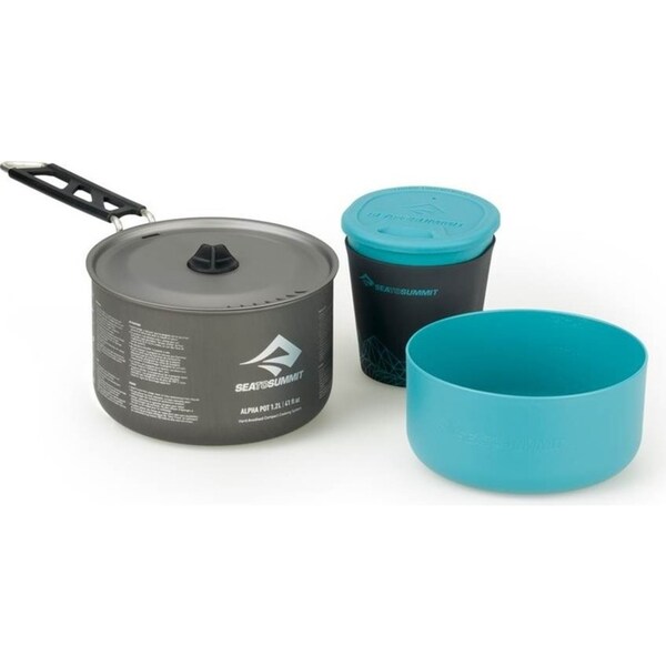 Sea to Summit Alpha Cookset 1.1 - One Person Lightweight Camping Cookware - Blue
