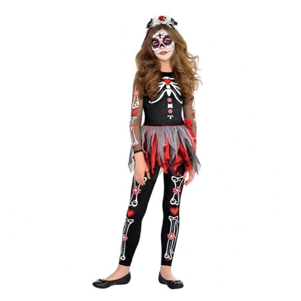 Scared to the Bone Girls Child Costume Size 5-7 Years