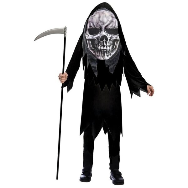 Grim Reaper Big Head Child Costume Size 8-10 Years