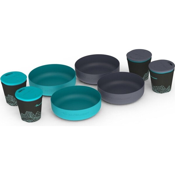 DeltaLight Camp Set 4.4 - 4 Person Lightweight Camping Tableware Set Mugs Bowls