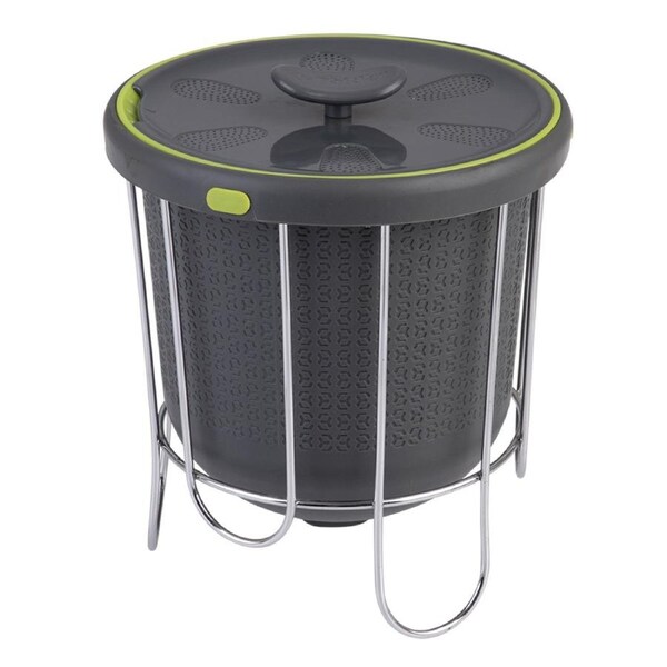 Polder Home/Kitchen Composter 3.8L Removable Silicone Bucket 20x25cm Grey