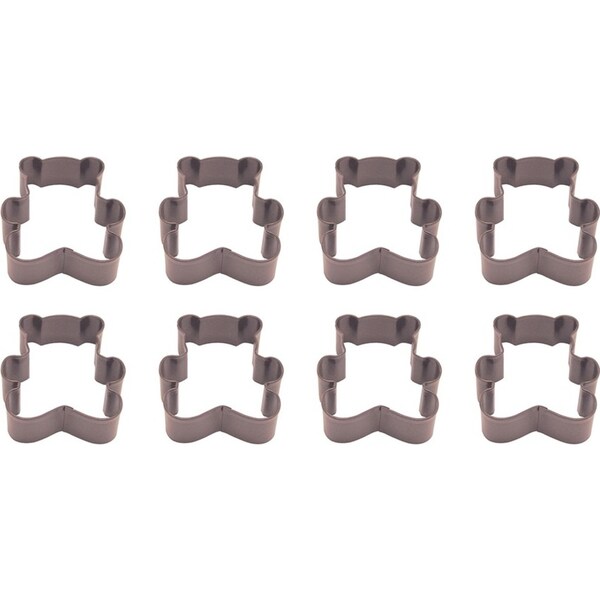 8x R&M Teddy Bear Cookie Cutter Polyresin Coated Steel Bake Mould 7.75cm Brown