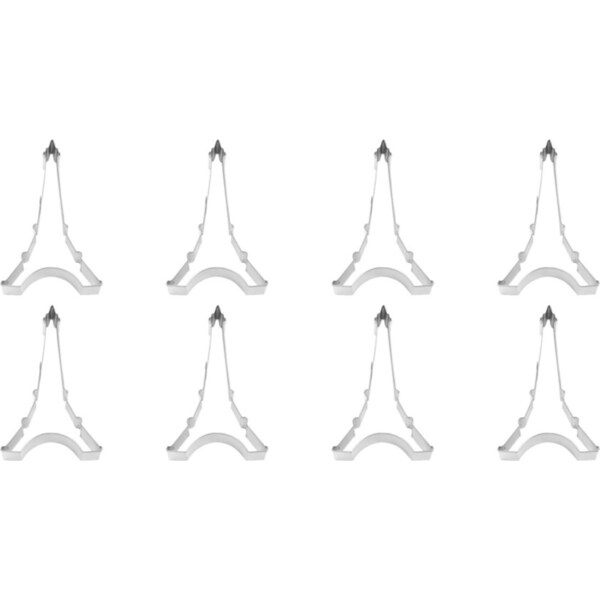 8x R&M Eiffel Tower Cookie Cutter Polyresin Coated Steel Bake Mould 11cm White
