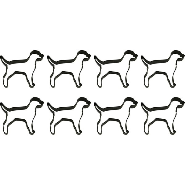 8x R&M Dog Cookie Cutter Polyresin Coated Steel Biscuit Bake Mould 10cm Black