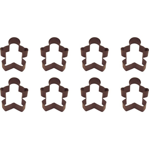 8x R&M Gingerbread Boy Cookie Cutter Polyresin Coated Steel Mould 9cm Brown