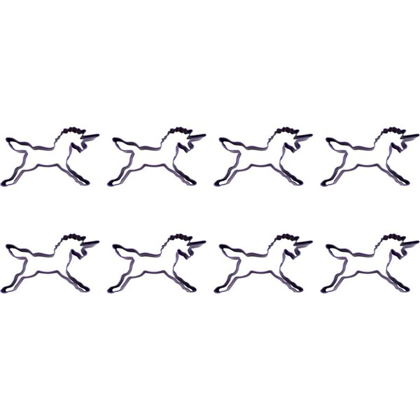 8x R&M Unicorn Cookie Cutter Polyresin Coated Steel Baking Mould 13.3cm Purple