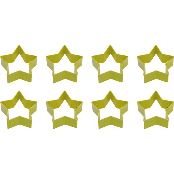 8x R&M Star Cookie Cutter Polyresin Coated Steel Biscuit Bake Mould 7cm Yellow