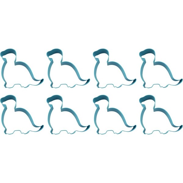 8x R&M Brontosaurus Baby Cookie Cutter Polyresin Coated Steel Mould 11.4cm Blue