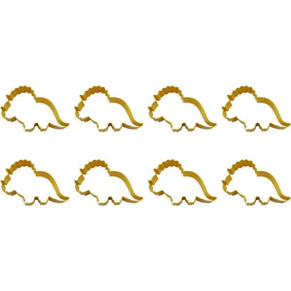 8x R&M Triceratops Baby Cookie Cutter Polyresin Coated Steel Mould 10.8cm YLW