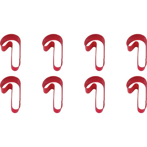 8x R&M Candy Cane Cookie Cutter Polyresin Coated Steel Baking Mould 9cm Red