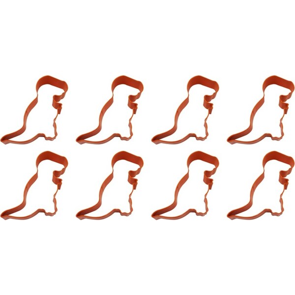 8x R&M T-Rex Baby Cookie Cutter Polyresin Coated Steel Bake Mould 12cm Orange