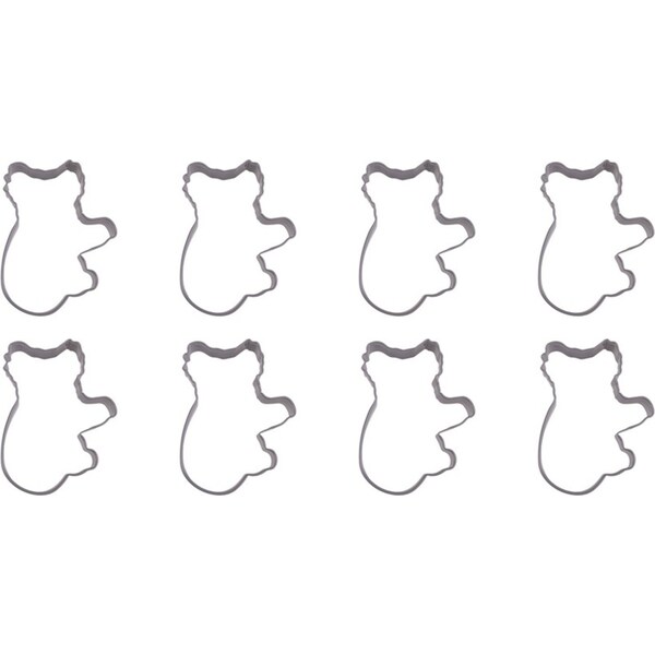 8x R&M Koala Cookie Cutter Polyresin Coated Steel Biscuit Bake Mould 9.5cm Grey