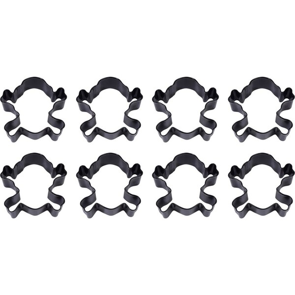 8x R&M Skull & Crossbones Cookie Cutter Polyresin Coated Steel Mould 9cm Black