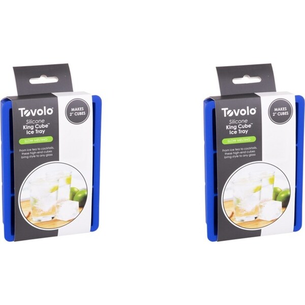 2x Tovolo Silicone King Cube Ice Tray Cubes Mould Home/Kitchen Barware Blue