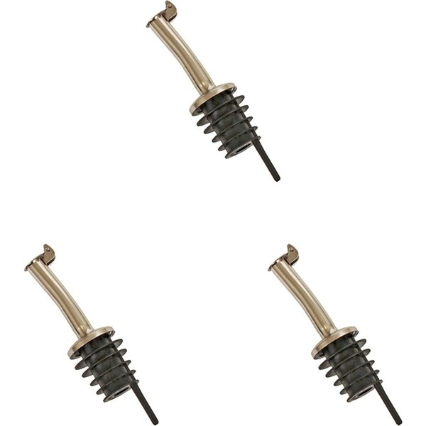 3x Westmark Stainless Steel Spirit Bottle Pourer/Dispenser Metal Flap Lid Gold