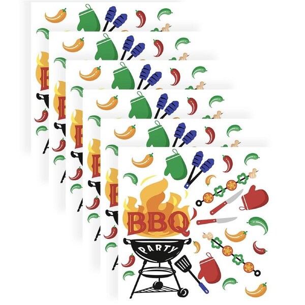 120pc Paper+Design Luncheon 3-Ply Napkin Party Tissue Square 33x33cm Bbq Mix