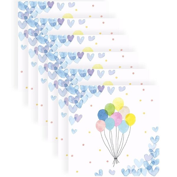 120pc Paper+Design Luncheon 3-Ply Napkin Party Tissue 33x33cm Hearts Balloons