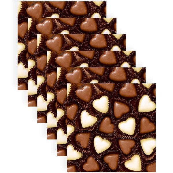 120pc Paper+Design Luncheon 3-Ply Napkin Tissue Sqr 33x33cm Chocolate Hearts