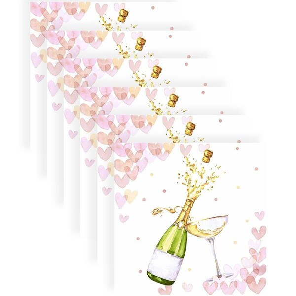 120pc Paper+Design Luncheon 3-Ply Napkin Party Tissue 33x33cm Hearts Bubbles