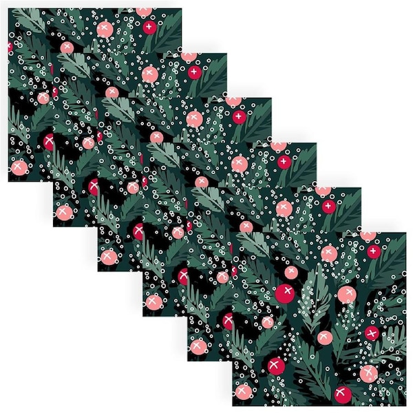 120pc Paper+Design Luncheon 3-Ply Napkin Party Tissue 33x33cm Flourish Xmas