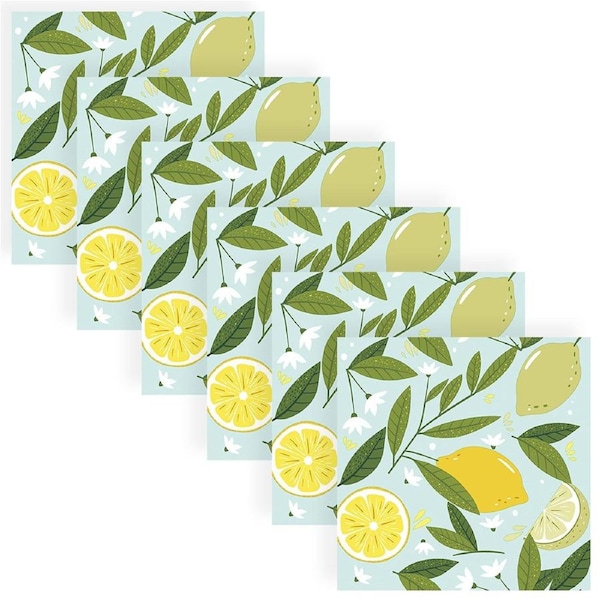 120pc Paper+Design Luncheon 3-Ply Napkin Party Tissue Sqr 33x33cm Lemon Tree