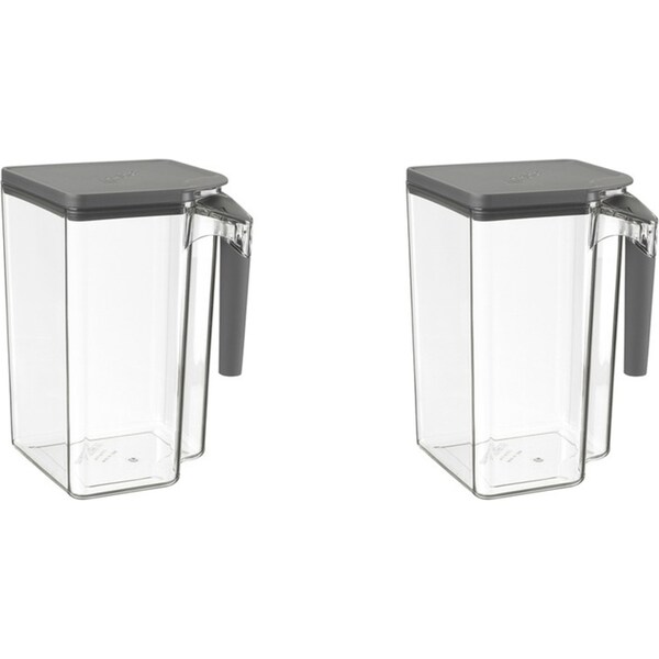 2x Polder Handle-It 4.15L/23cm Storage Canister Pantry Container Clear/Grey
