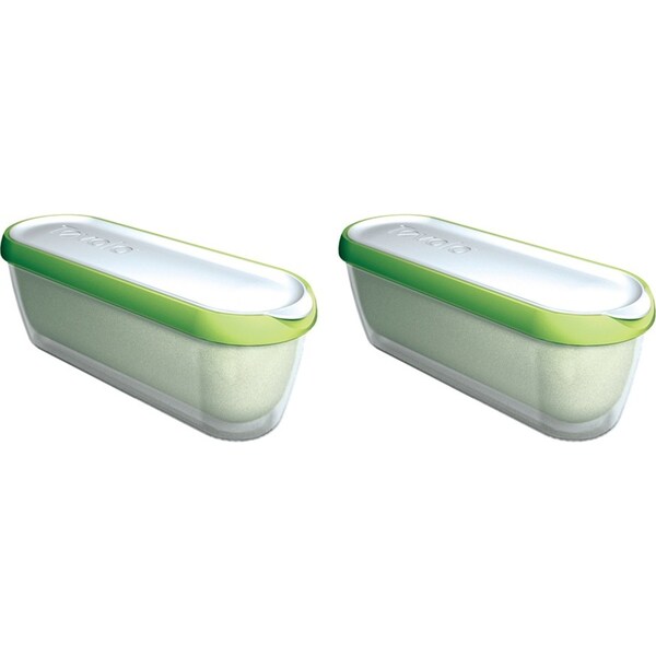 2x Tovolo Glide-A-Scoop 1.4L Ice Cream Tub Storage Container Pistachio Green