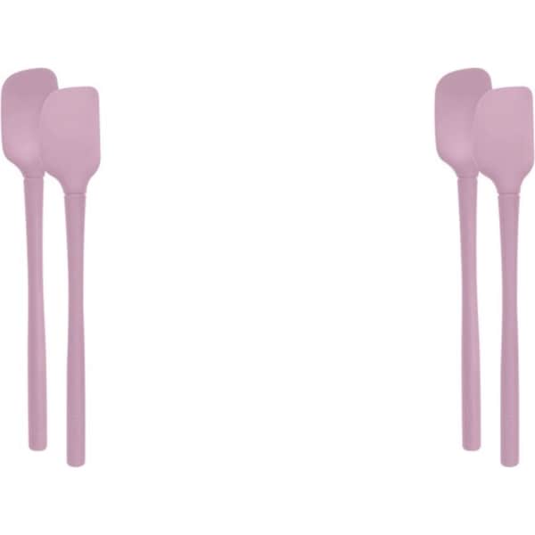 4pc Tovolo Flex-Core All Silicone Nylon Mini Spatula/Spoonula Pink Sorbet