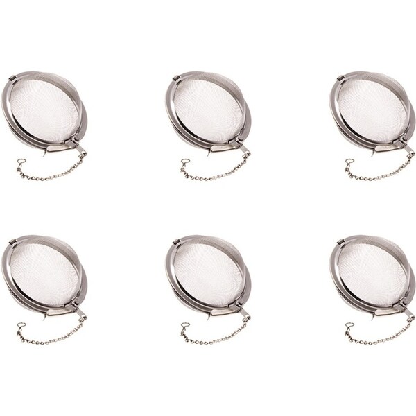 6x Teaology Stainless Steel Mesh Tea Ball Infuser Filter Drink Maker 6.5cm SLVR